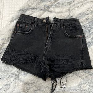 Topshop Dark Denim High Waisted Shorts Size 2